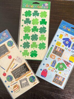 Vintage Stickopotamus Classroom College Clovers  Scrapbook Stickers - 3 packs